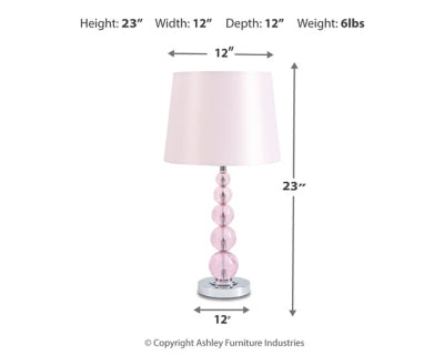 Ashley Letty Pink Table Lamp