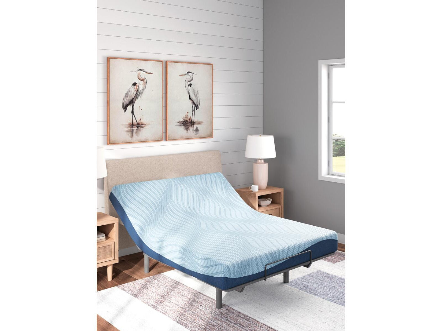 Ashley Peak 2.0 8 Memory Foam Light Blue Queen Mattress