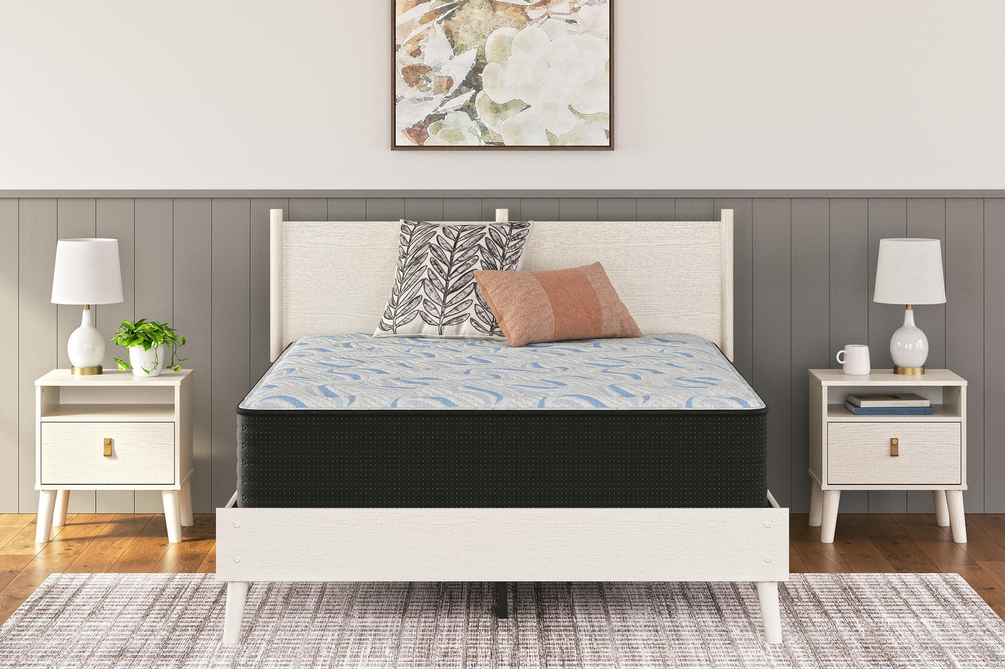 Ashley Elite Springs Plush Gray Blue Full Mattress