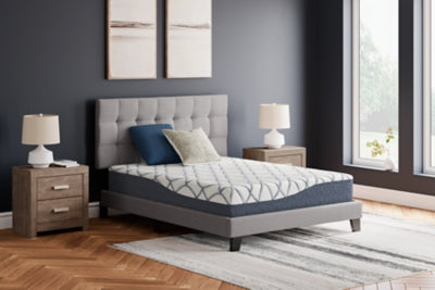 Ashley 10 Inch Chime Elite 2.0 White Blue Queen Mattress