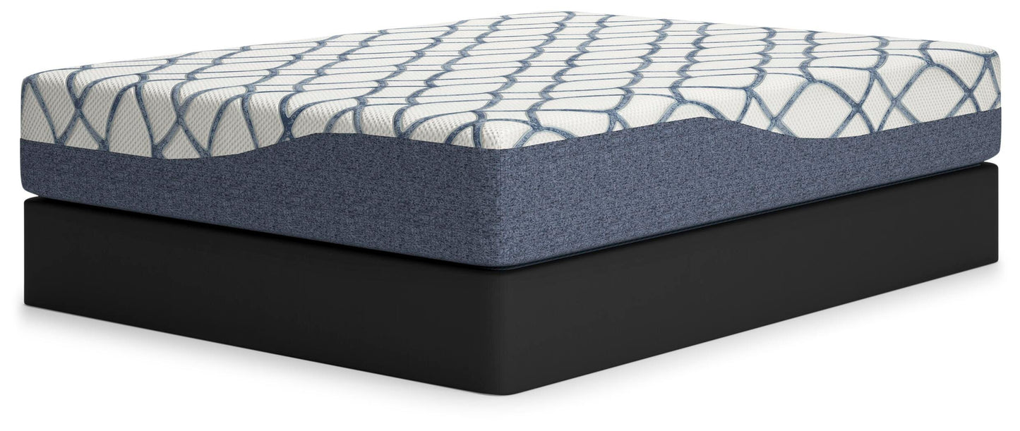 Ashley 12 Inch Chime Elite 2.0 White Blue California King Mattress