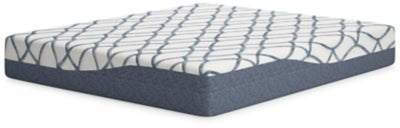 Ashley 12 Inch Chime Elite 2.0 White Blue California King Mattress