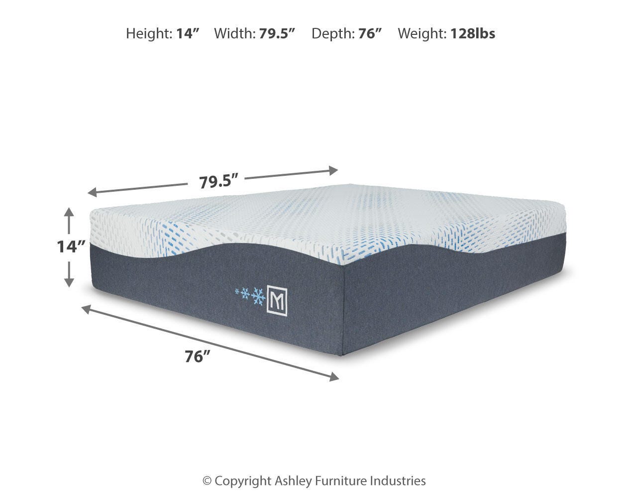 Ashley Millennium Luxury Gel Memory Foam White King Mattress