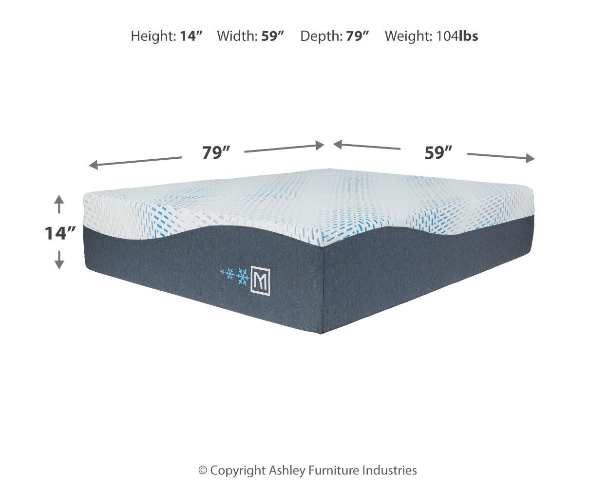 Ashley Millennium Cushion Firm Gel Memory Foam Hybrid White California King Mattress