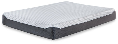 Ashley 10 Inch Chime Elite White Blue Twin Memory Foam Mattress in a box