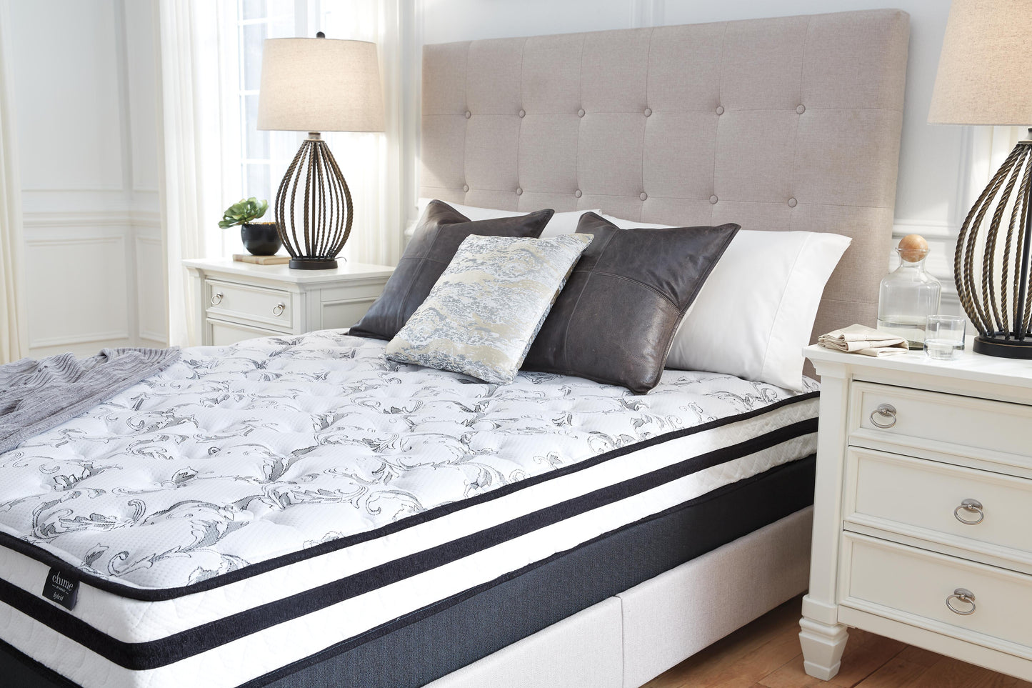 Ashley 8 Inch Chime Innerspring White Queen Mattress in a Box