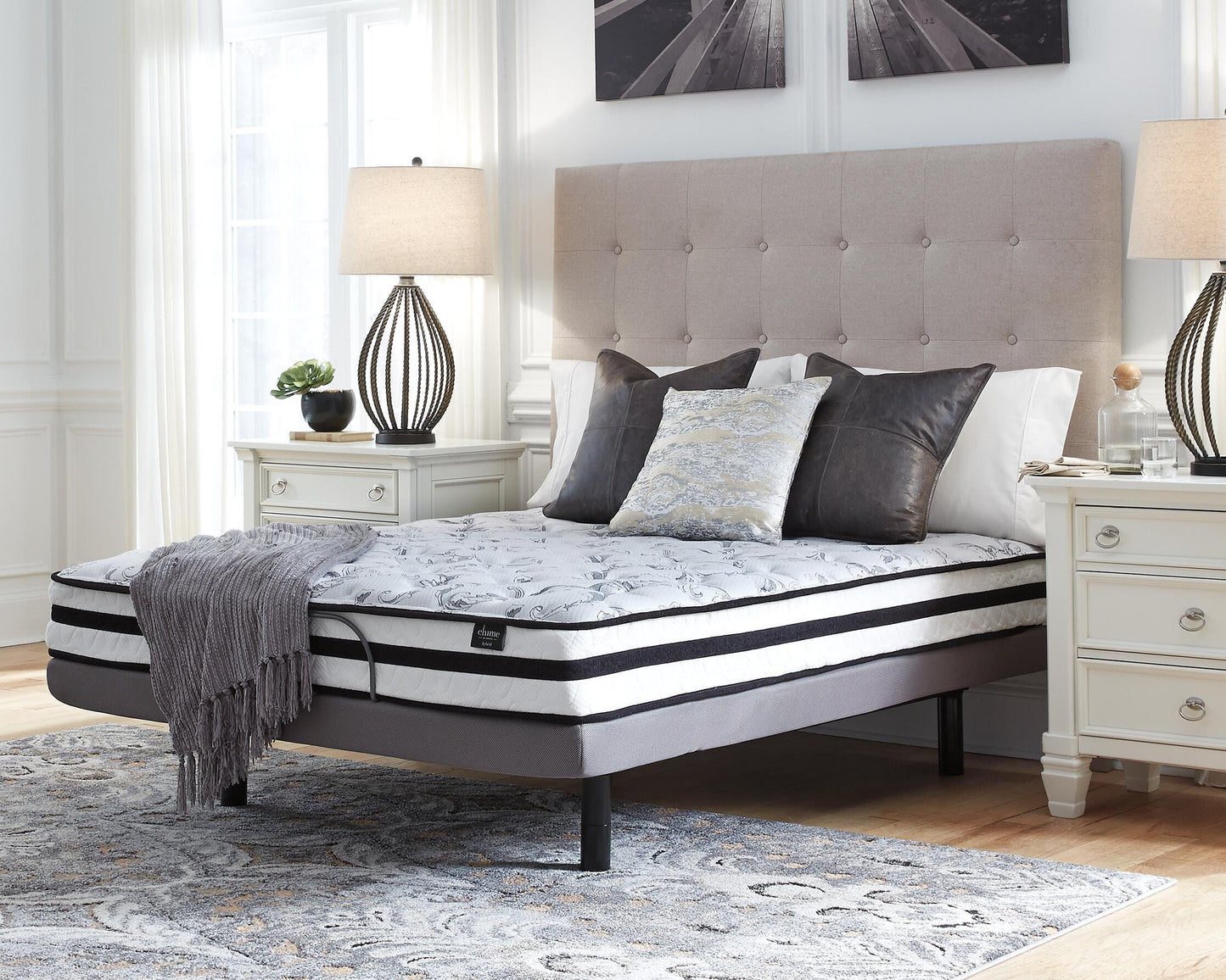 Ashley 8 Inch Chime Innerspring White King Mattress in a Box