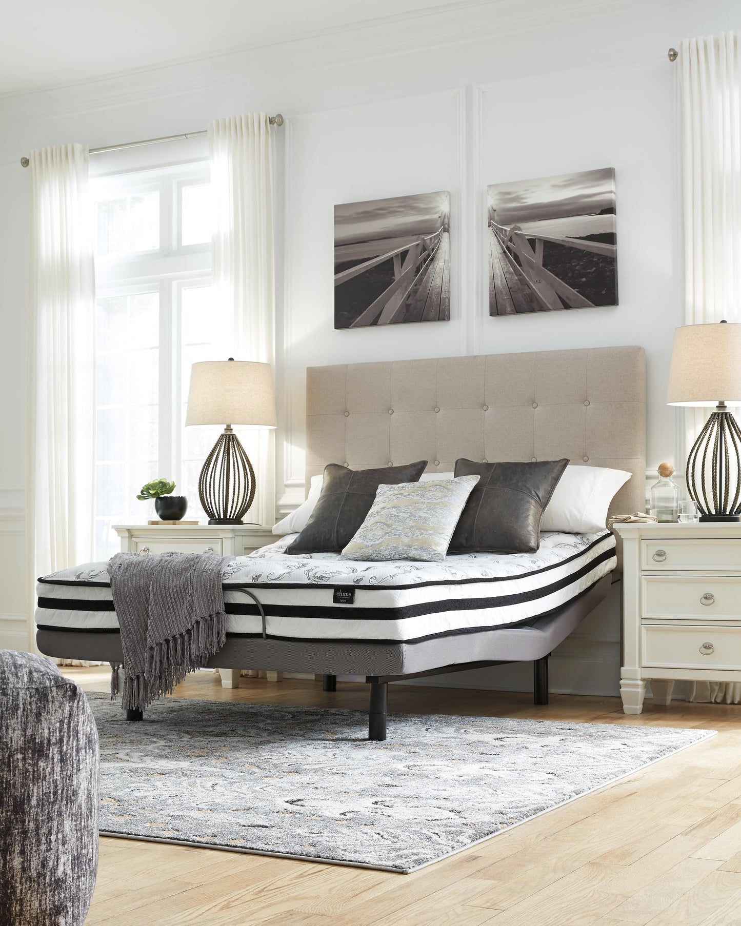 Ashley 8 Inch Chime Innerspring White King Mattress in a Box
