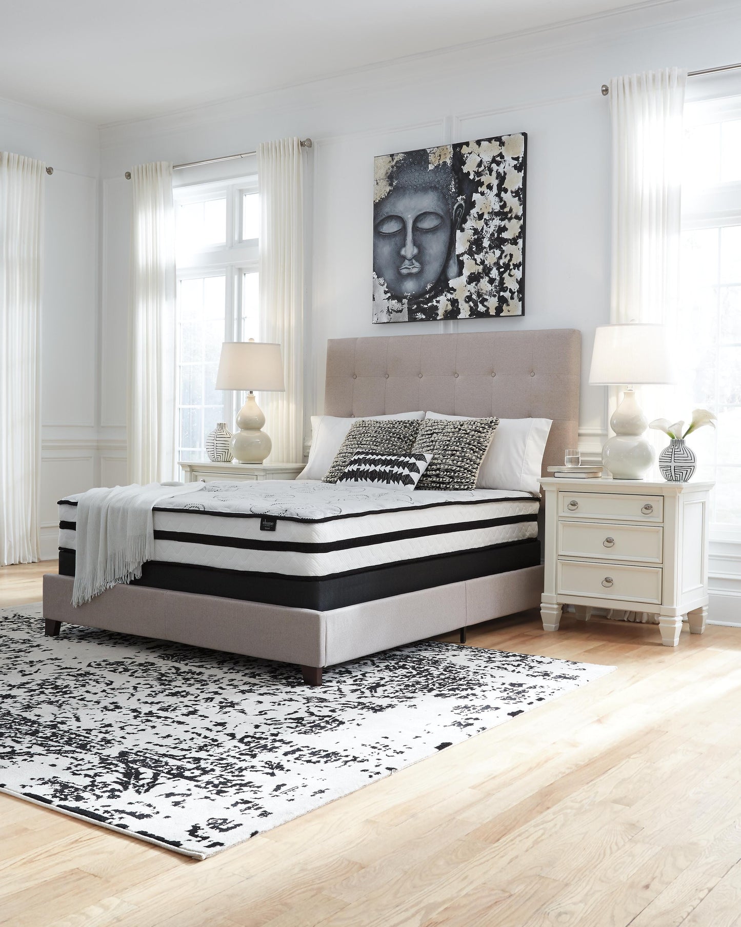 Ashley Chime 10 Inch Hybrid White California King Mattress in a Box