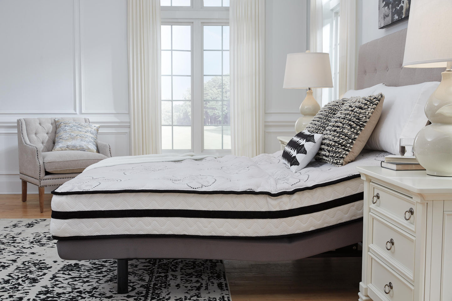 Ashley Chime 10 Inch Hybrid White California King Mattress in a Box