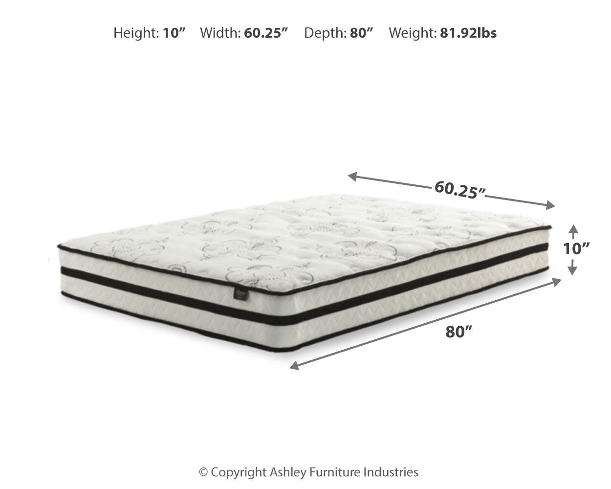 Ashley Chime 10 Inch Hybrid White Queen Mattress in a Box
