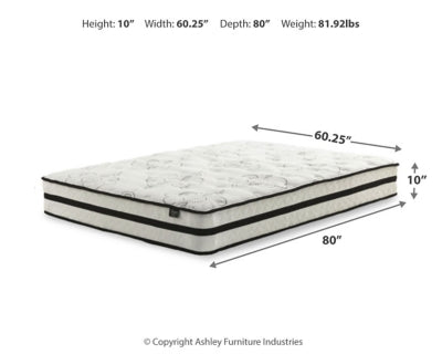 Ashley Chime 10 Inch Hybrid White Queen Mattress in a Box