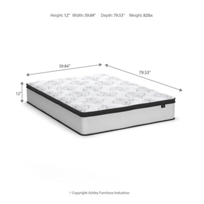 Ashley Chime 12 Inch Hybrid White Queen Mattress in a Box