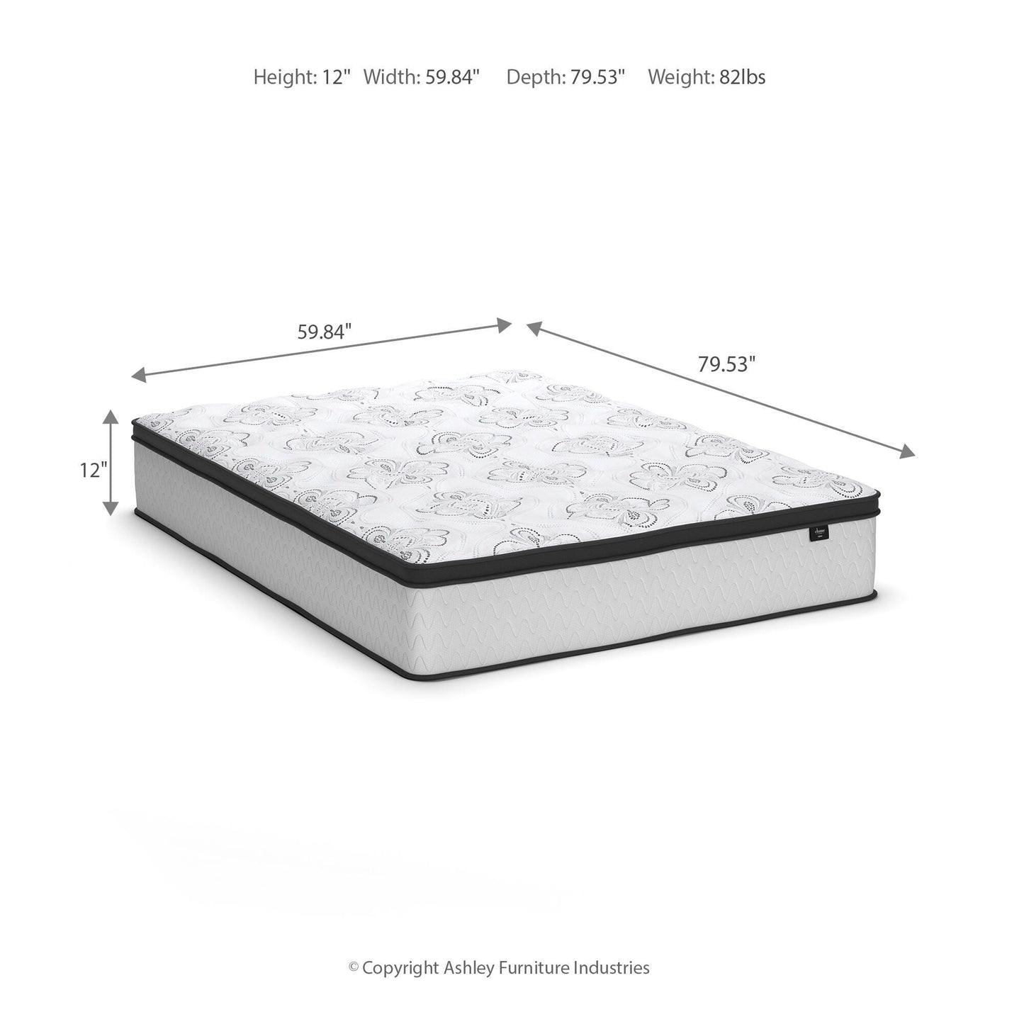 Ashley Chime 12 Inch Hybrid White Queen Mattress in a Box