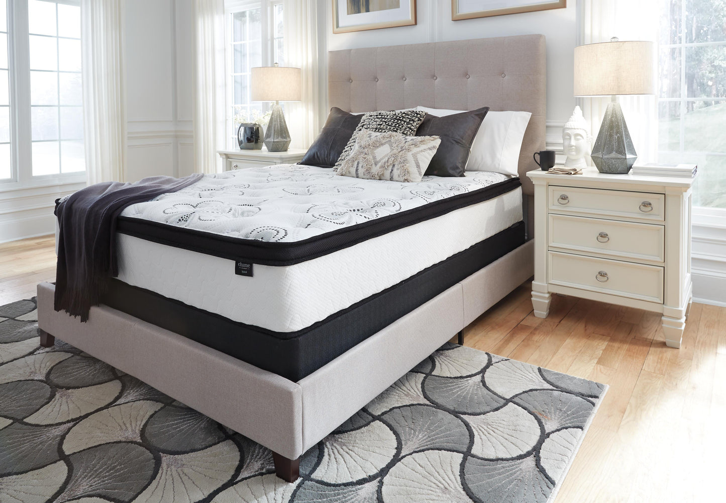 Ashley Chime 12 Inch Hybrid White California King Mattress in a Box