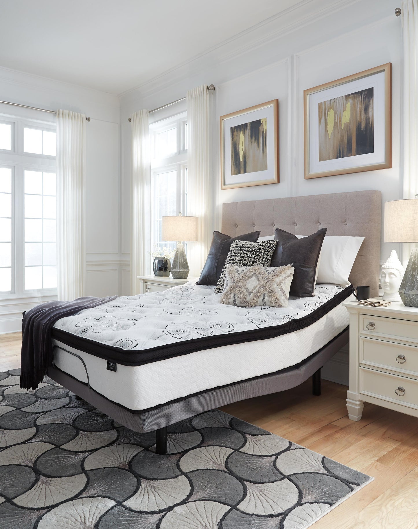 Ashley Chime 12 Inch Hybrid White California King Mattress in a Box