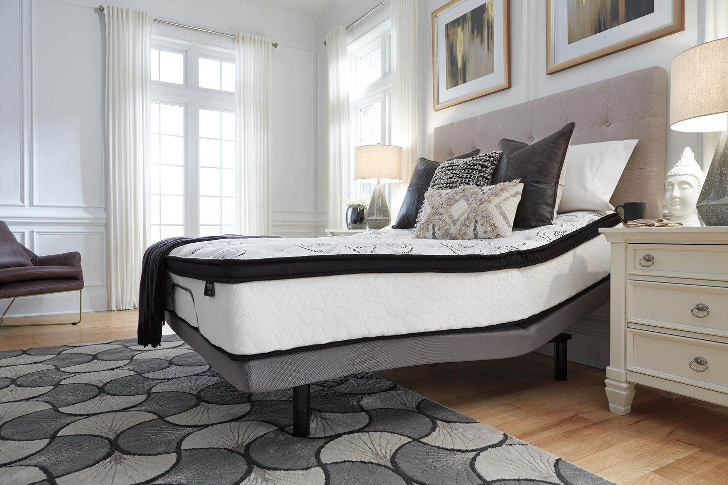 Ashley Chime 12 Inch Hybrid White Full Mattress in a Box