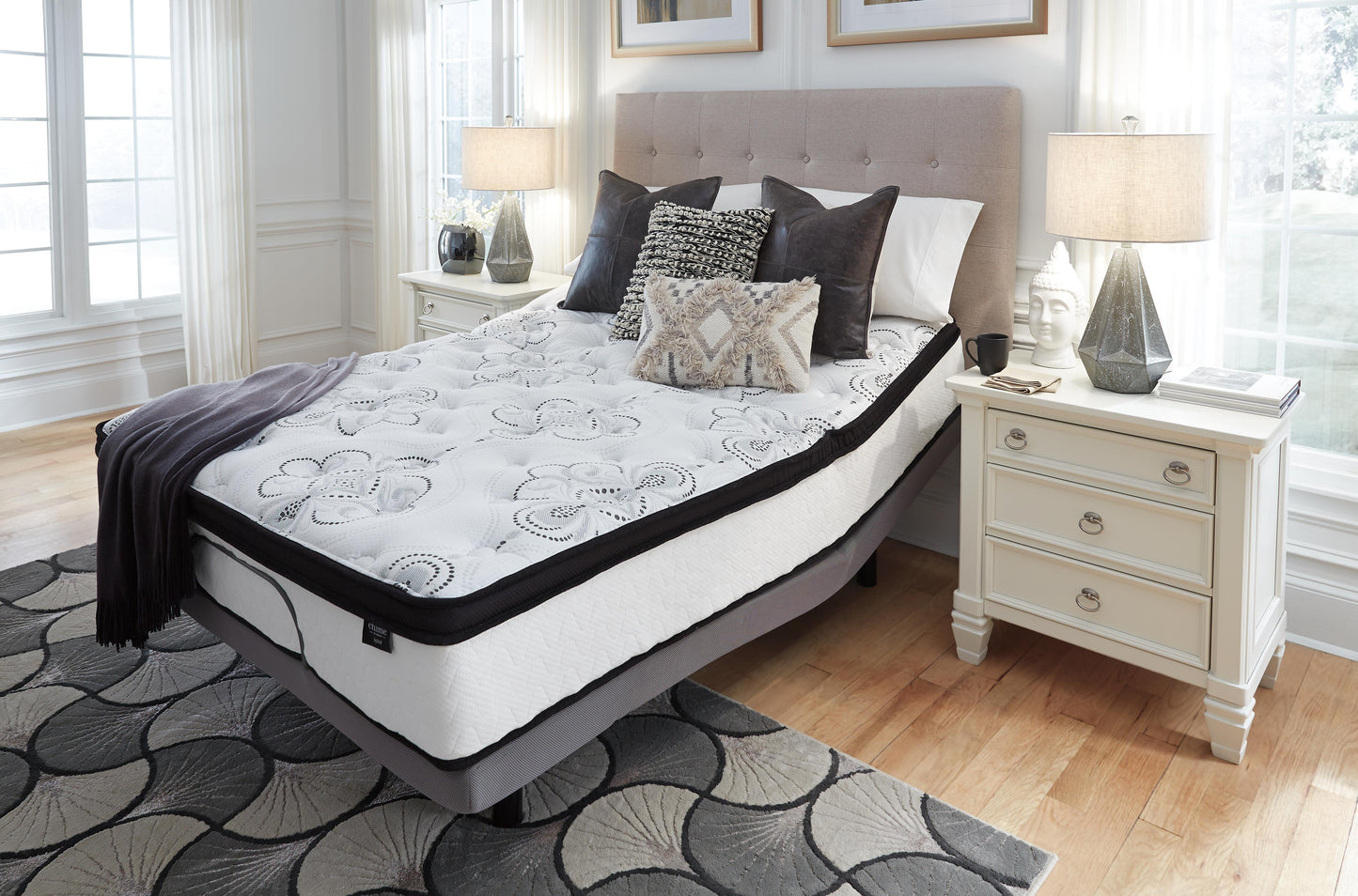 Ashley Chime 12 Inch Hybrid White King Mattress in a Box