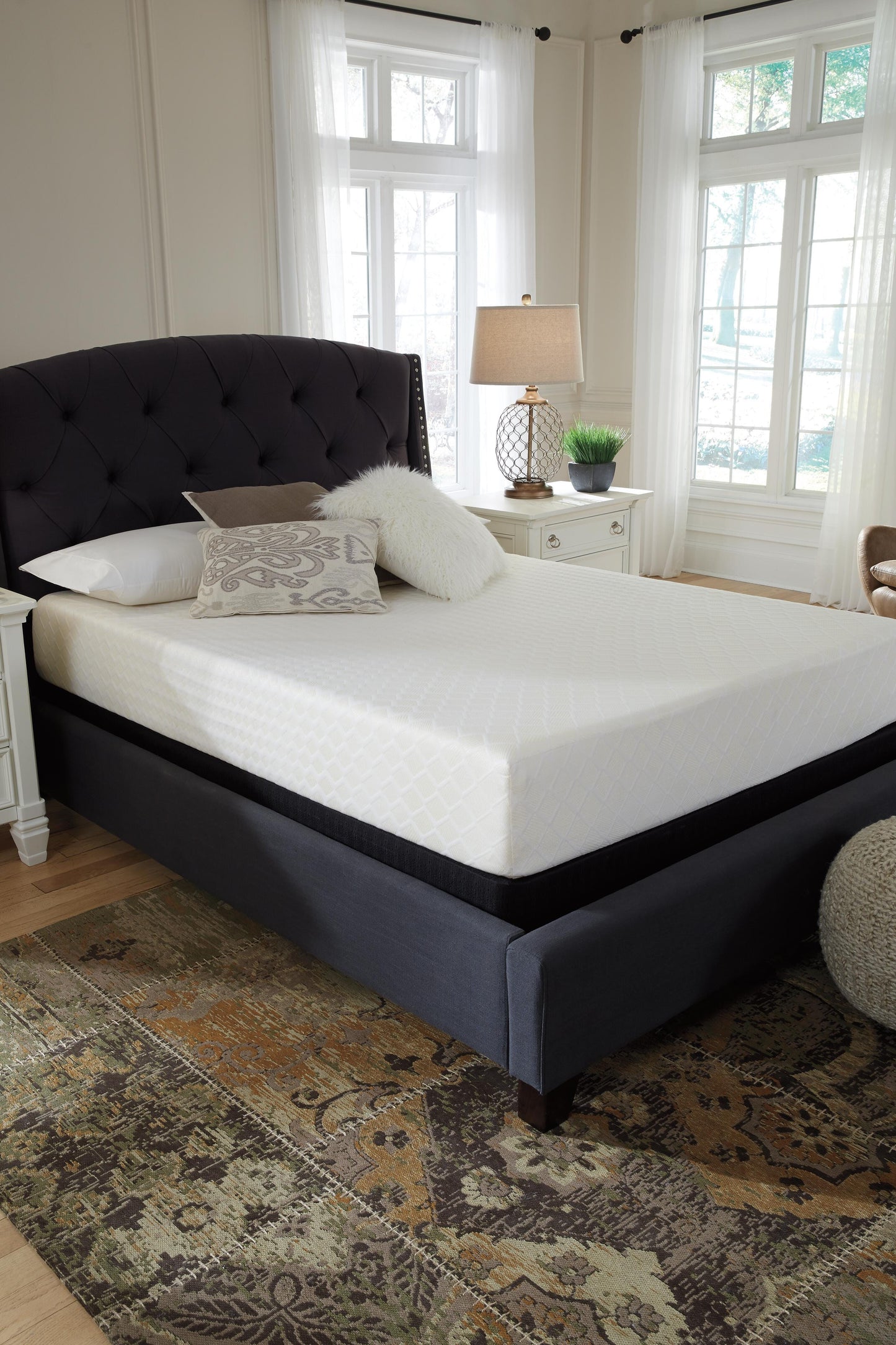 Ashley 10 Inch Chime Memory Foam White Full Mattress in a Box
