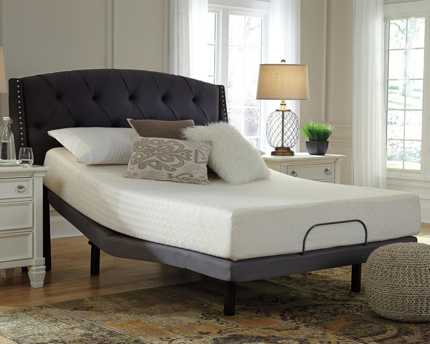 Ashley 10 Inch Chime Memory Foam White King Mattress in a Box
