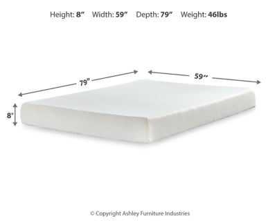 Ashley Chime 8 Inch Memory Foam White Queen Mattress in a Box