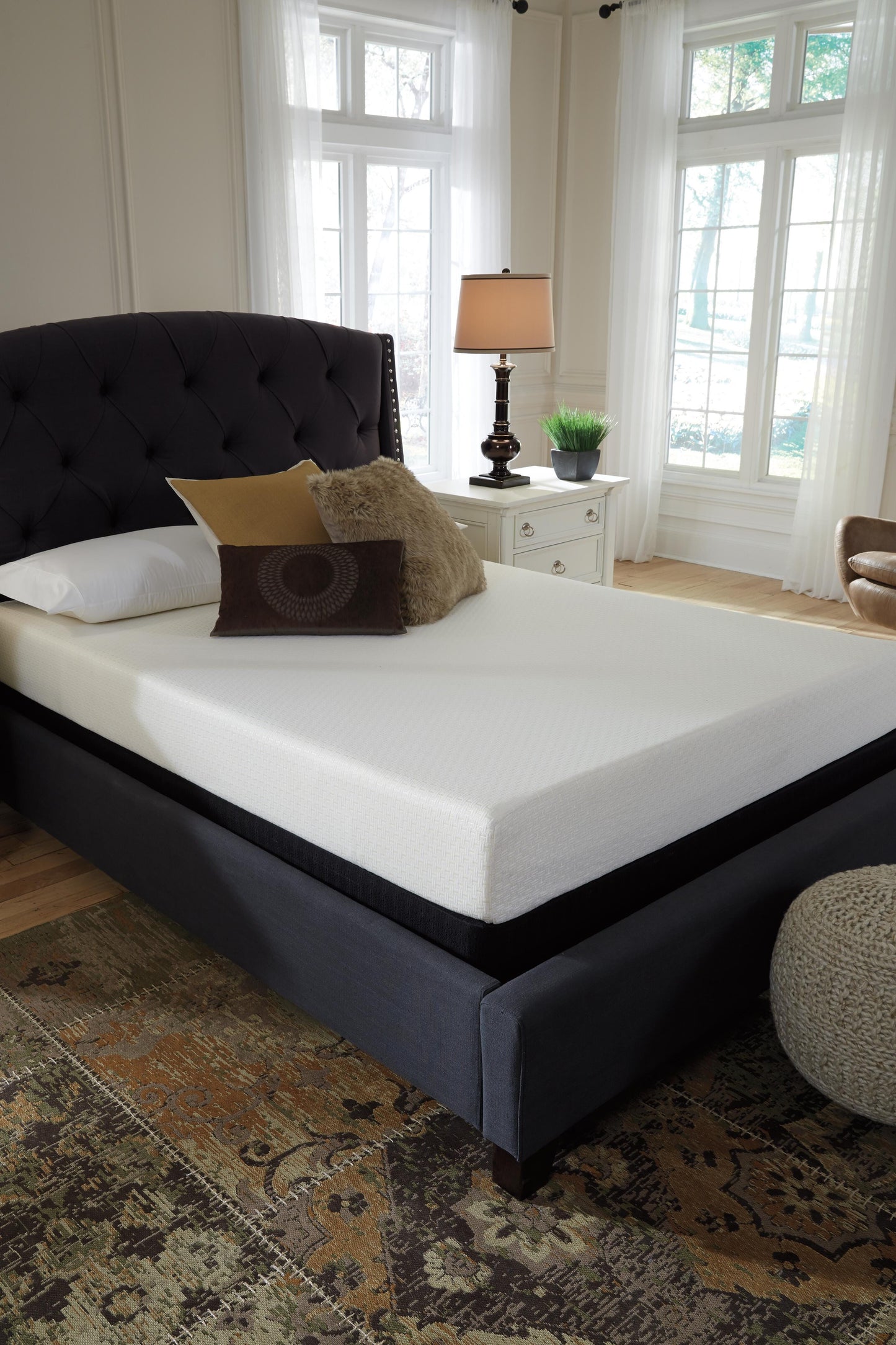 Ashley Chime 8 Inch Memory Foam White Queen Mattress in a Box