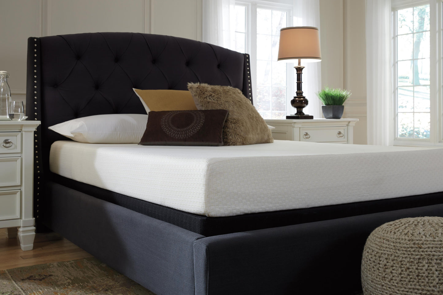 Ashley Chime 8 Inch Memory Foam White Queen Mattress in a Box