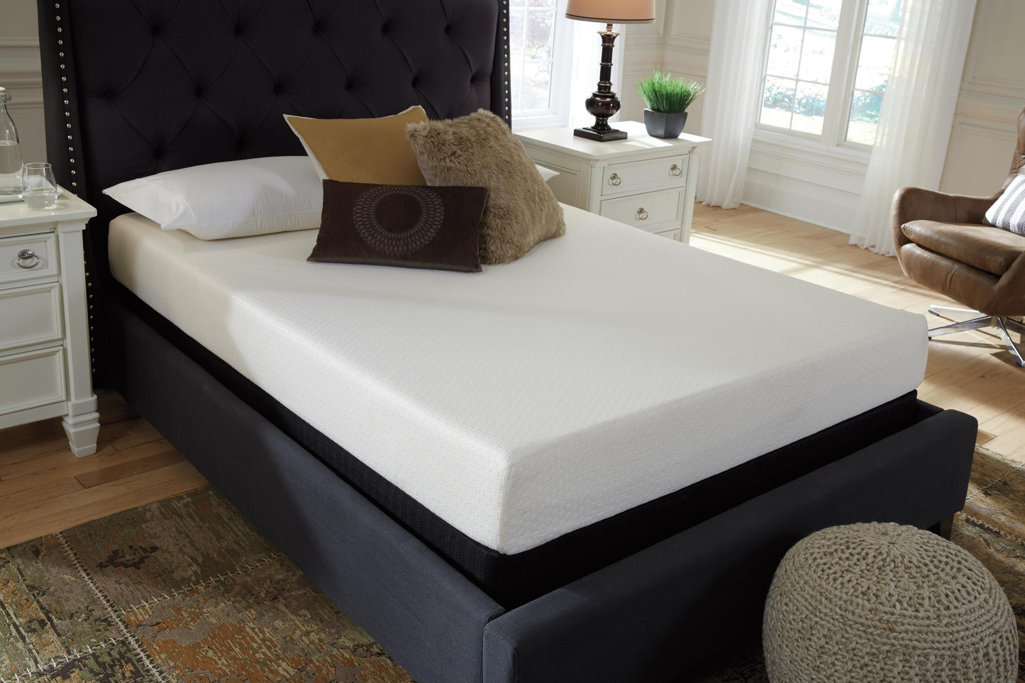 Ashley Chime 8 Inch Memory Foam White Queen Mattress in a Box