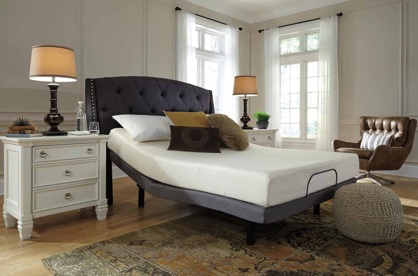 Ashley Chime 8 Inch Memory Foam White Queen Mattress in a Box