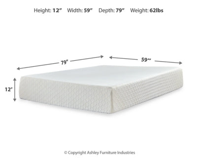 Ashley Chime 12 Inch Memory Foam White Queen Mattress in a Box