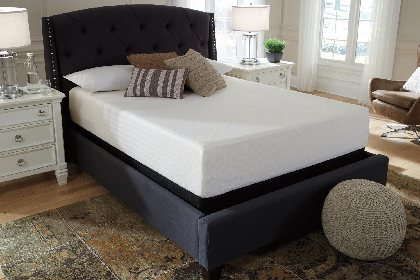 Ashley Chime 12 Inch Memory Foam White Queen Mattress in a Box