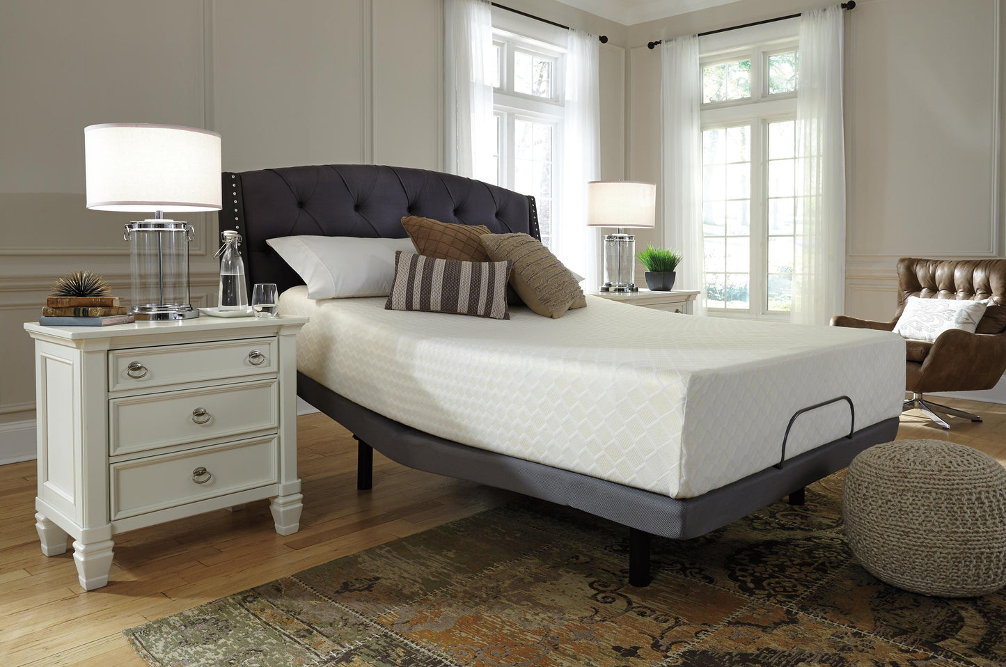 Ashley Chime 12 Inch Memory Foam White Queen Mattress in a Box