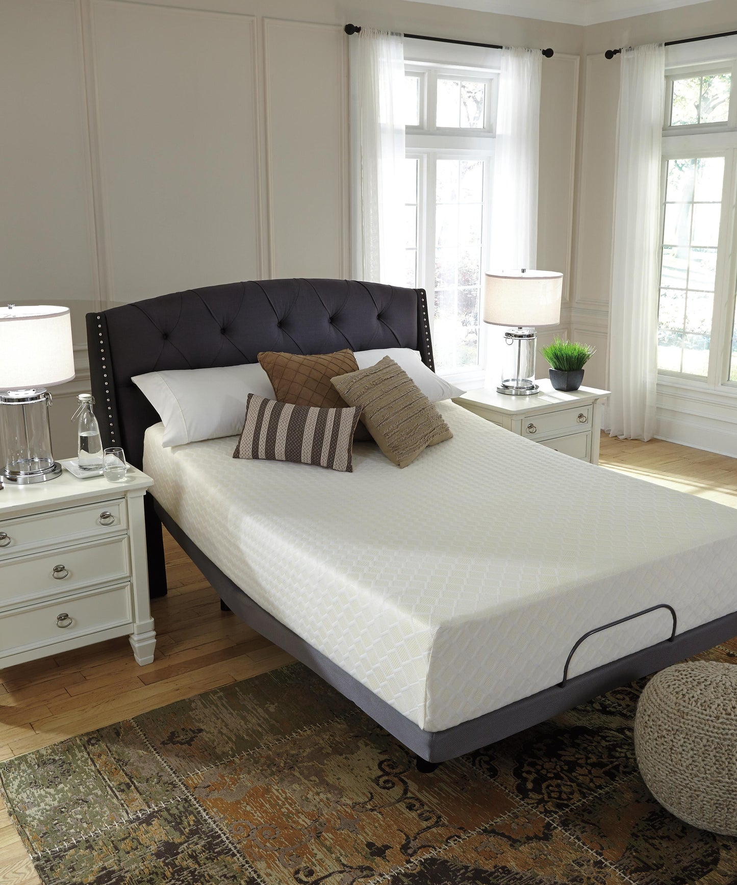 Ashley Chime 12 Inch Memory Foam White King Mattress in a Box