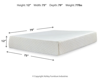 Ashley Chime 12 Inch Memory Foam White California King Mattress in a Box