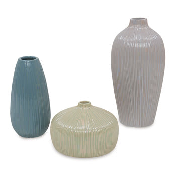 Ashley Eiderman Gray Blue Green Vase (Set of 3)