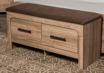 Ashley Hollymount Tan Brown Bedroom Storage Bench