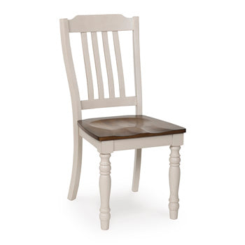 Ashley Mellintine Antique White Brown Dining Chair (Set of 2)