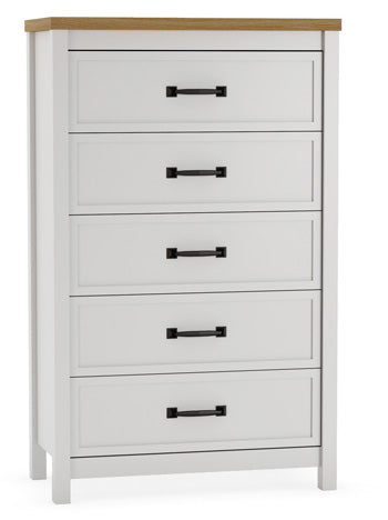 Ashley Kerisden White Brown Chest of Drawers