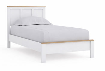 Ashley Kerisden White Brown Twin Panel Complete Bed Frame