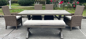 Ashley Revare Beach Beige Bench with Cushion