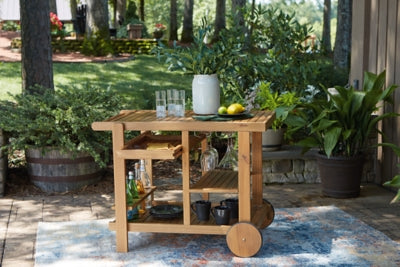 Ashley Kailani Light Brown Serving Cart