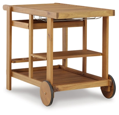 Ashley Kailani Light Brown Serving Cart