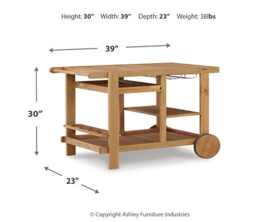 Ashley Kailani Light Brown Serving Cart