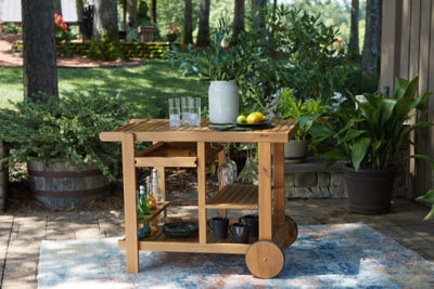 Ashley Kailani Light Brown Serving Cart