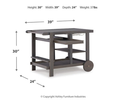 Ashley Kailani Gray Serving Cart