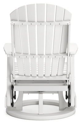 Ashley Hyland Wave White Outdoor Swivel Glider Chair