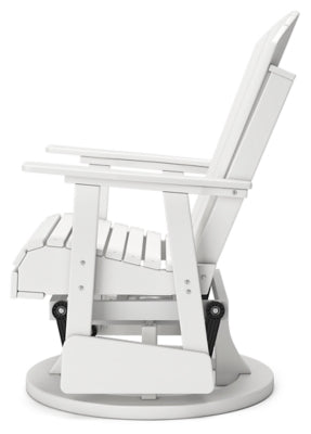 Ashley Hyland Wave White Outdoor Swivel Glider Chair