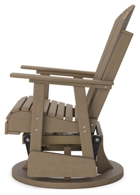 Ashley Hyland Wave Driftwood Outdoor Swivel Glider Chair