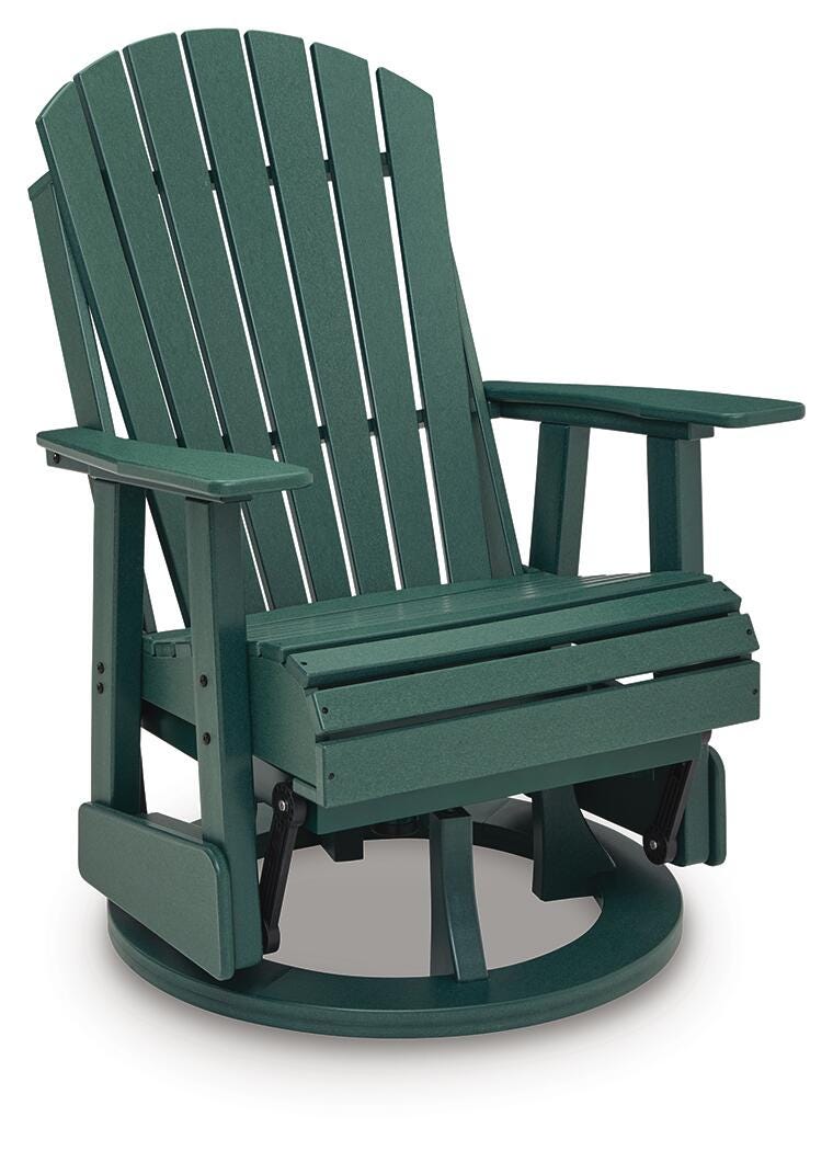 Ashley Hyland Wave Green Outdoor Swivel Glider Chair
