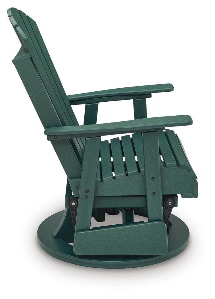 Ashley Hyland Wave Green Outdoor Swivel Glider Chair